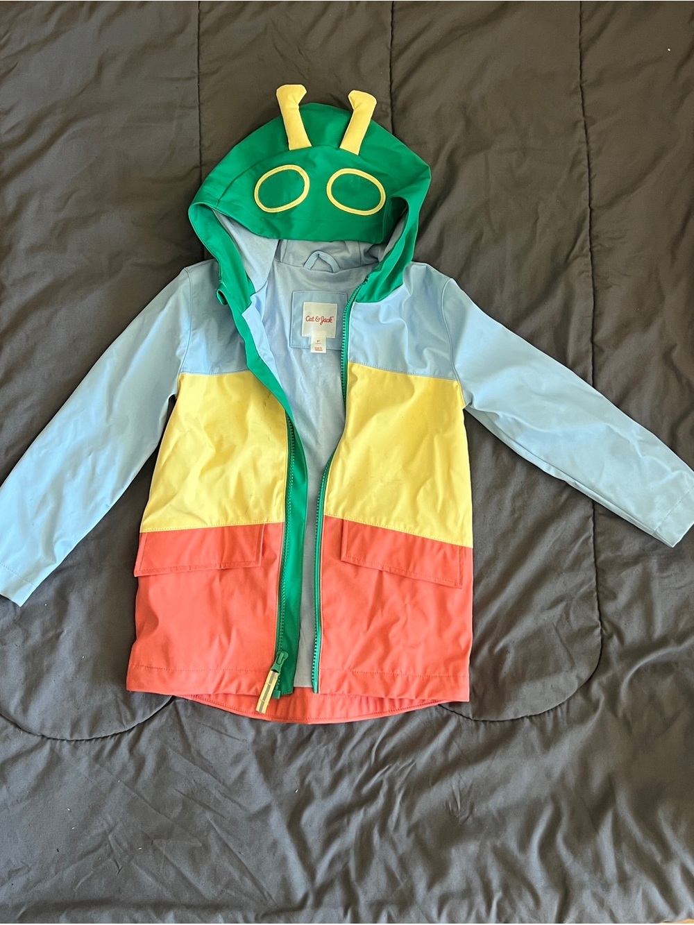 Cat & Jack kids rain jacket with a fun 3D bug hood